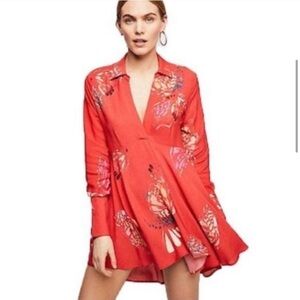 Free People Field of Butterflies Tunic Top Mini Dress